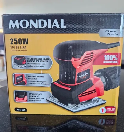 Lixadeira Orbital De 1/4 de Lixa, Vermelho, 250W, 110V - FLO-02 Mondial