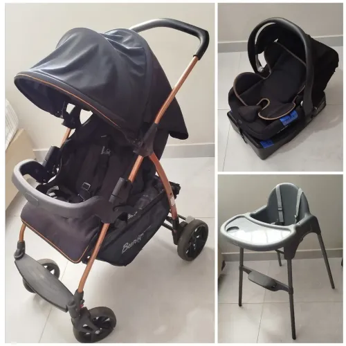 CARRINHO DE BEBÊ COM BEBÊ CONFOTO E CADEIRINHA