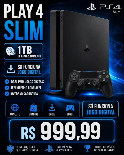 Play 4 slim 1 terá só funciona jogo digital