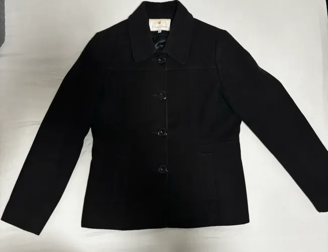 Vendo casaco preto de lã batida 42