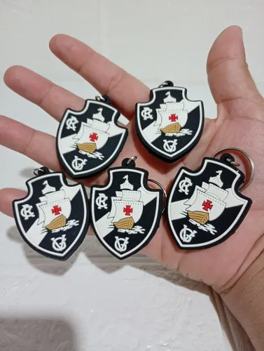 Kit com 5 chaveiros emborrachados do Vasco da Gama