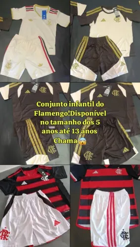 Conjuntos infantis do Flamengo/ tamanhos de 5 anos até 13 anos 