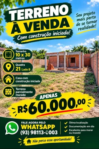 Terreno com casa iniciada no Jua