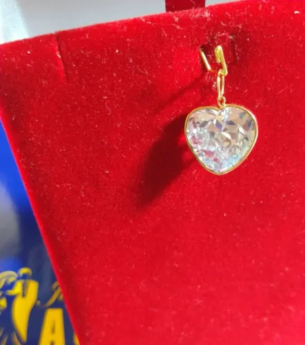 Pingente Zircônia Ouro 18 Kilates 5 mm Branco 