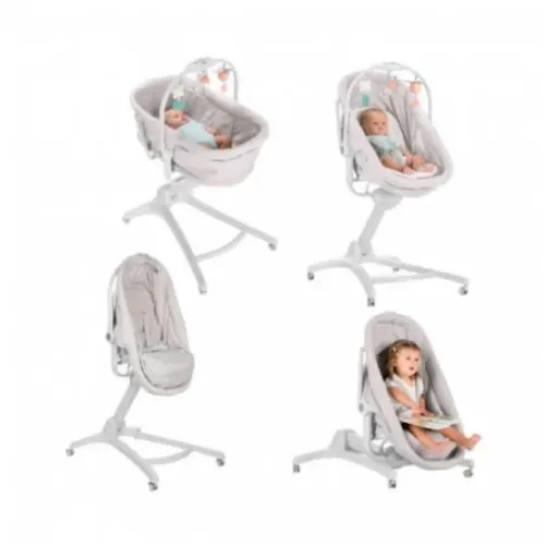 Berço Regulável Moises Baby Hug 4in1 Air Stone Cinza Chicco