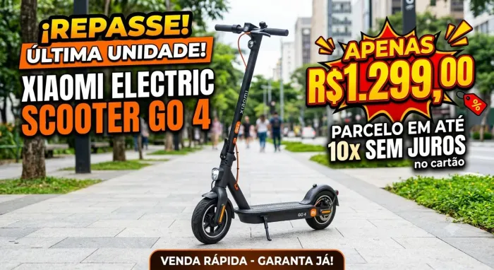 Patinete Elétrico Xiaomi Go 4 - Repasse - Apenas R$1.299,00 em até 10x sem juros