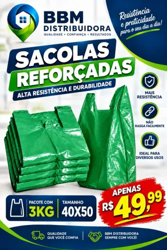 Sacola super reforçada, somente R$ 49.99