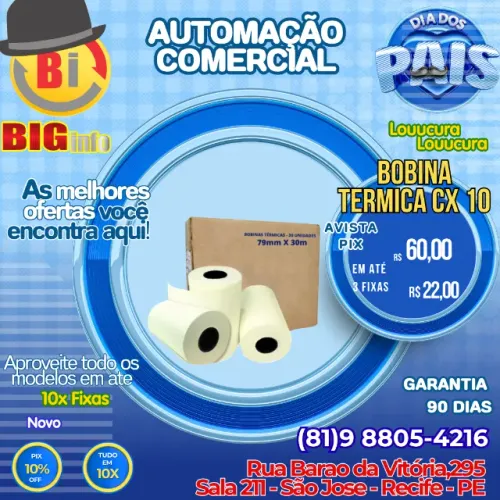 Bobina Termica CX 10 Unidades