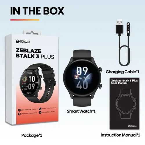 RELÓGIO SMARTWATCH ZEBLAZE BTALK 3 PLUS<br>ZEBLAZE BTALK 3 PLUS