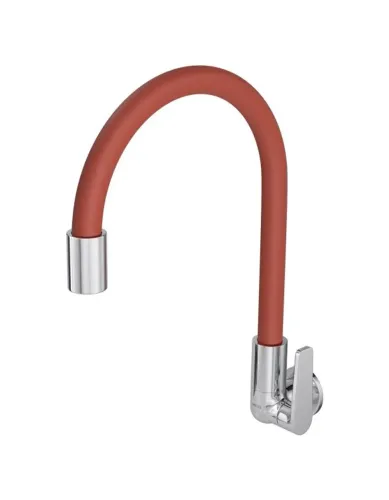 Torneira Cozinha Parede Deca Motion Cromada e Terracota
