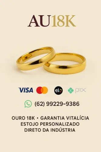 Par de Aliança no Ouro 18k