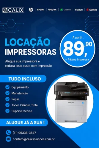 Locação de impressoras e multifuncionais para PJ