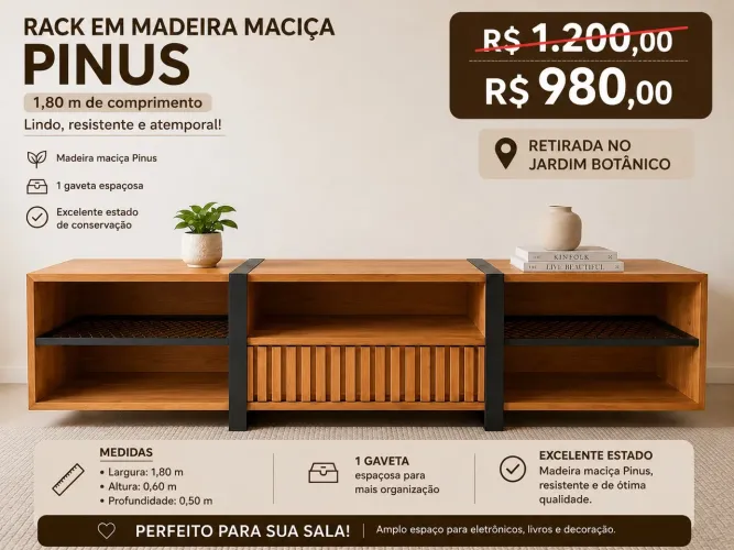 RACK MADEIRA MACIÇA