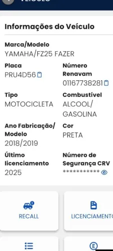 Fazer fz25 2018/2019