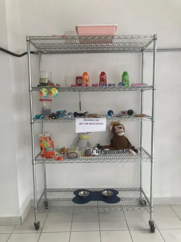 Estante Reforçada de Aço Cromado (5 prateleiras)