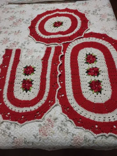 JOGO BANHEIRO CROCHE NOVO