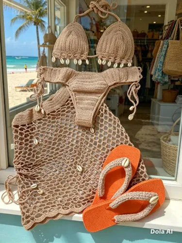 Conjunto de crochê búzios