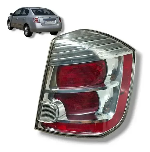 Lanterna Traseira Nissan Sentra Cromado 2007 A 2012 Direito Direito/passageiro Vermelho