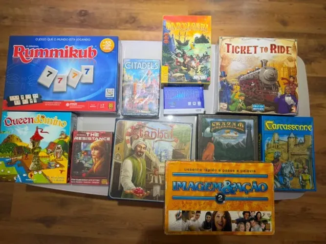 Jogos de Tabuleiro Diversos - Ticket to Ride, Istanbul, Carcassonne, Rummikub, Party Games