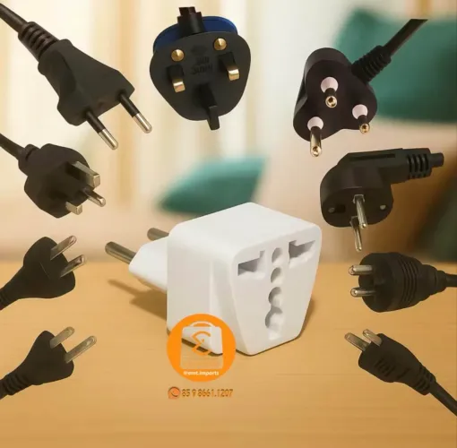 Tomada Adaptador Universal Internacional para Brasil (diversas entradas de equipamentos)