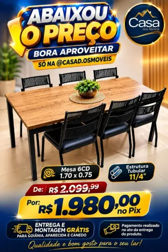 Mesa de jantar - Frete grátis