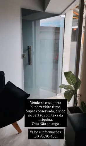 Porta de vidro blindex