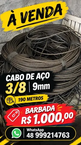 Cabo de aço 3/8 9mm