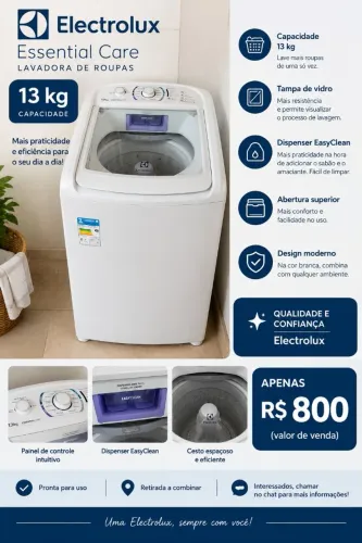Máquina de lavar Eletrolux essential 13kg