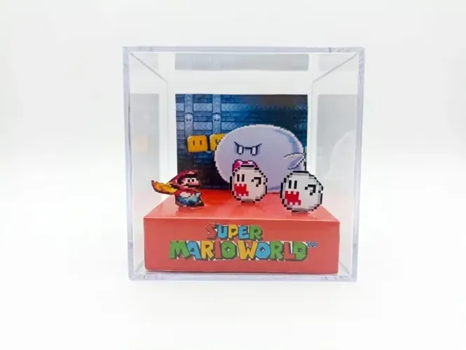Cubo Diorama Super Mario World - Casa Assombrada (Ghost House)