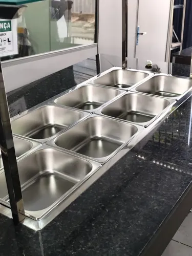 Buffet Self Service 10 Cubas Quentes Inox para Restaurante