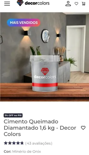 cimento queimado Diamantado e aveludado Decor colors