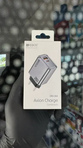 Carregador Turbo Hrebos 20W Axion Charge PD + USB Selo Anatel
