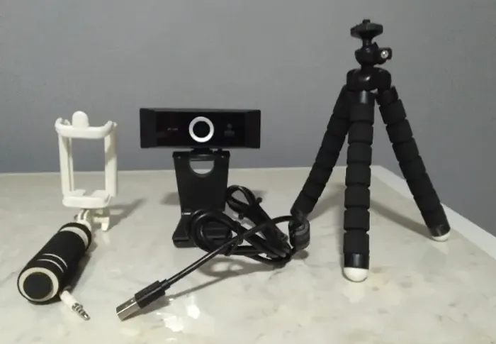 ? KIT COMPLETO HOME OFFICE / LIVE - WEBCAM HD 720P + TRIPÉ + SUPORTE CELULAR ?