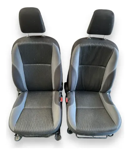 Par Banco Dianteiro Tecido Toyota Etios 2015 2016 2017 2018 - Cinza / Preto