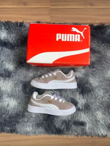 Tênis Puma Suede XL Infantil Cor: Cinza/Branco/Rosê - Disponível 26 ao 33 (Foto Real)