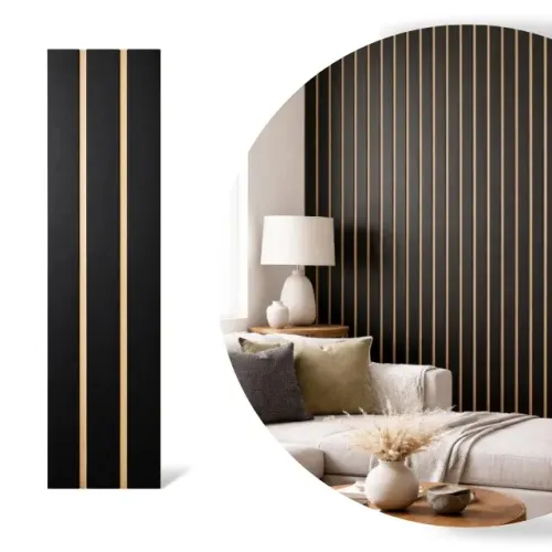 PLACAS RIPADO EM MDF - PRETO