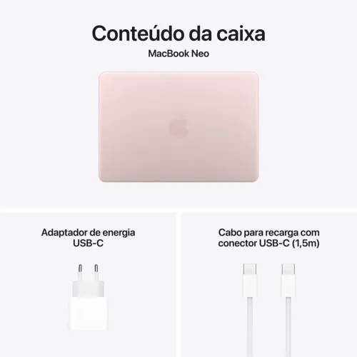 Apple MacBook Neo com Touch ID (2026) Rosa Pó 8 GB/512 GB