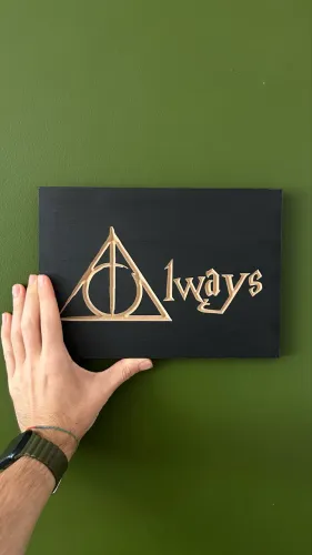 Quadro Harry Potter Madeira Maciça 20x28cm - Esculpido