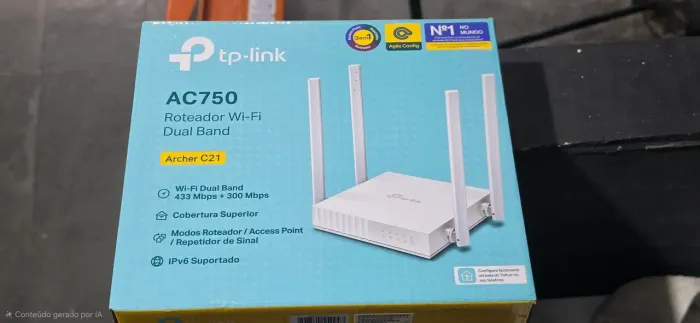 Roteador Wi-Fi Dual Band TP-Link AC750 Archer C21 - Completo na Caixa