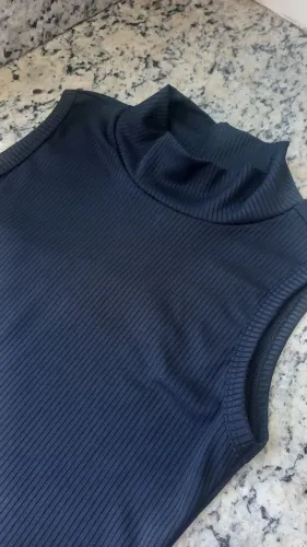 Vestido Canelado preto tamanho 36/38