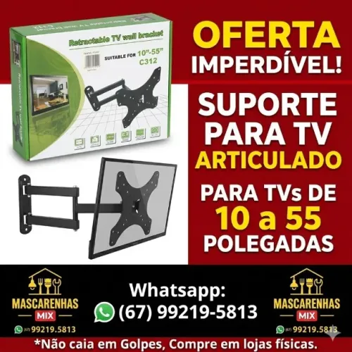 Suporte para TV Articulado 10 a 55 Polegadas Cod:0183