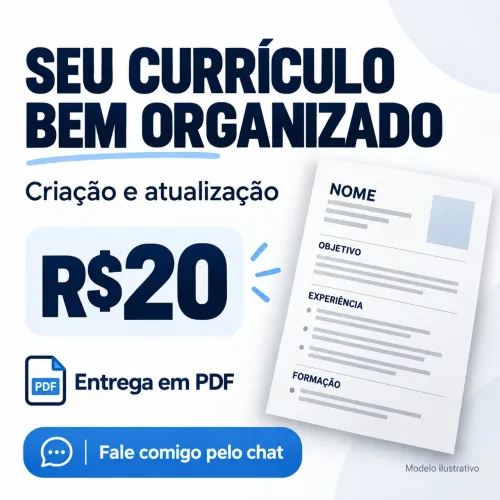 Organizo seu currículo em PDF - R$20