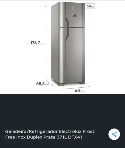 GELADEIRA DE INOX/ MENOS DE UM ANO DE USO