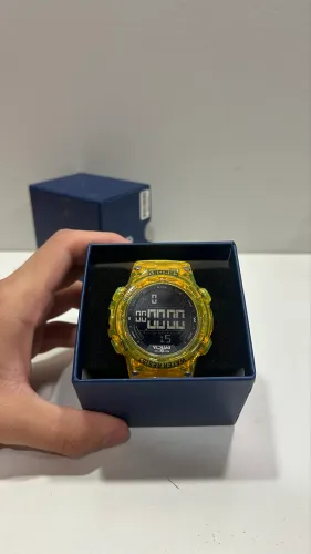 Relógio Montres Prestige Digital Amarelo Transparente Novo + Caixa
