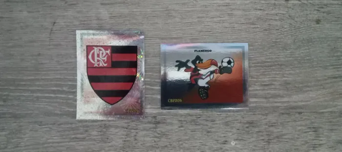 Figurinha flamengo brasileirão 2006 escudo e mascote