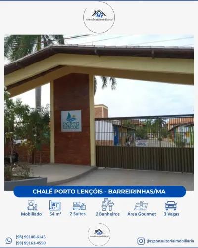 Chalé Porto dos Lençóis | 2 Suítes | Todo Mobiliado | às margens do Rio Preguiças | Barrei