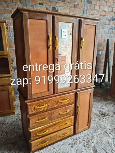 Guarda roupa de madeira 4gavetas frete grátis