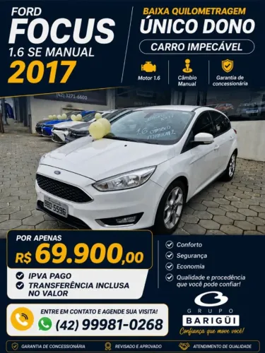 Ford Focus 1.6 S/se/se Plus Flex 8v/16v 5P 2017