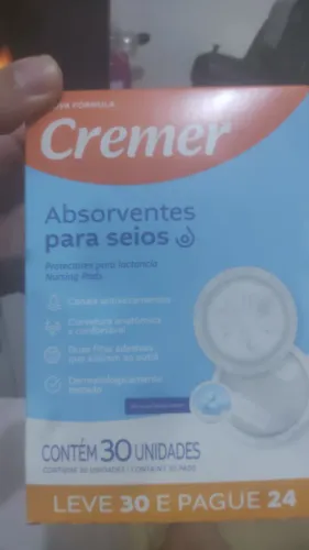 Cremer absorventes para seios 30unds