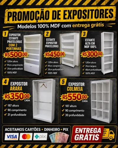 Expositor mdf na promoção